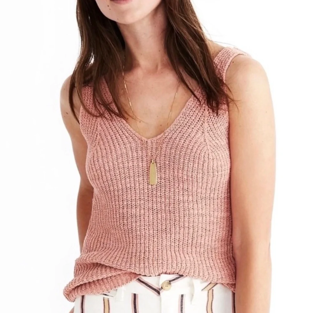 NEW MADEWELL PINK KNIT TOP - Picture 1 of 7
